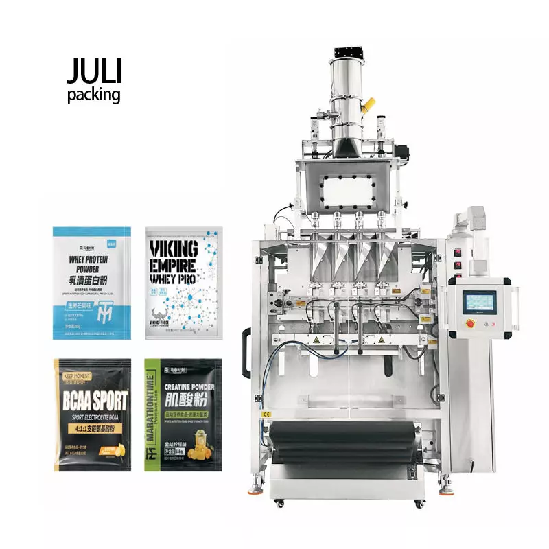 Multi-Lane Vertical Powder Packaging Machine | 50-160 Bags/Min For Protein Powder & Sports Supplement Sachets